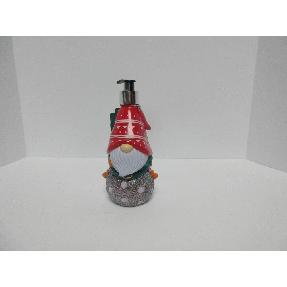 Holly Jolly Vanilla Frosting Gnome Refillable Hand Soap Dispenser Christmas